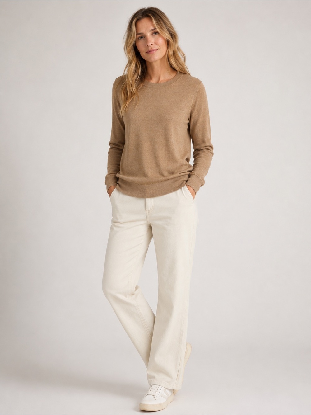 Gap 100% Merino Wool Crewneck Sweater – Camel Heather – Large Tall – NWT
